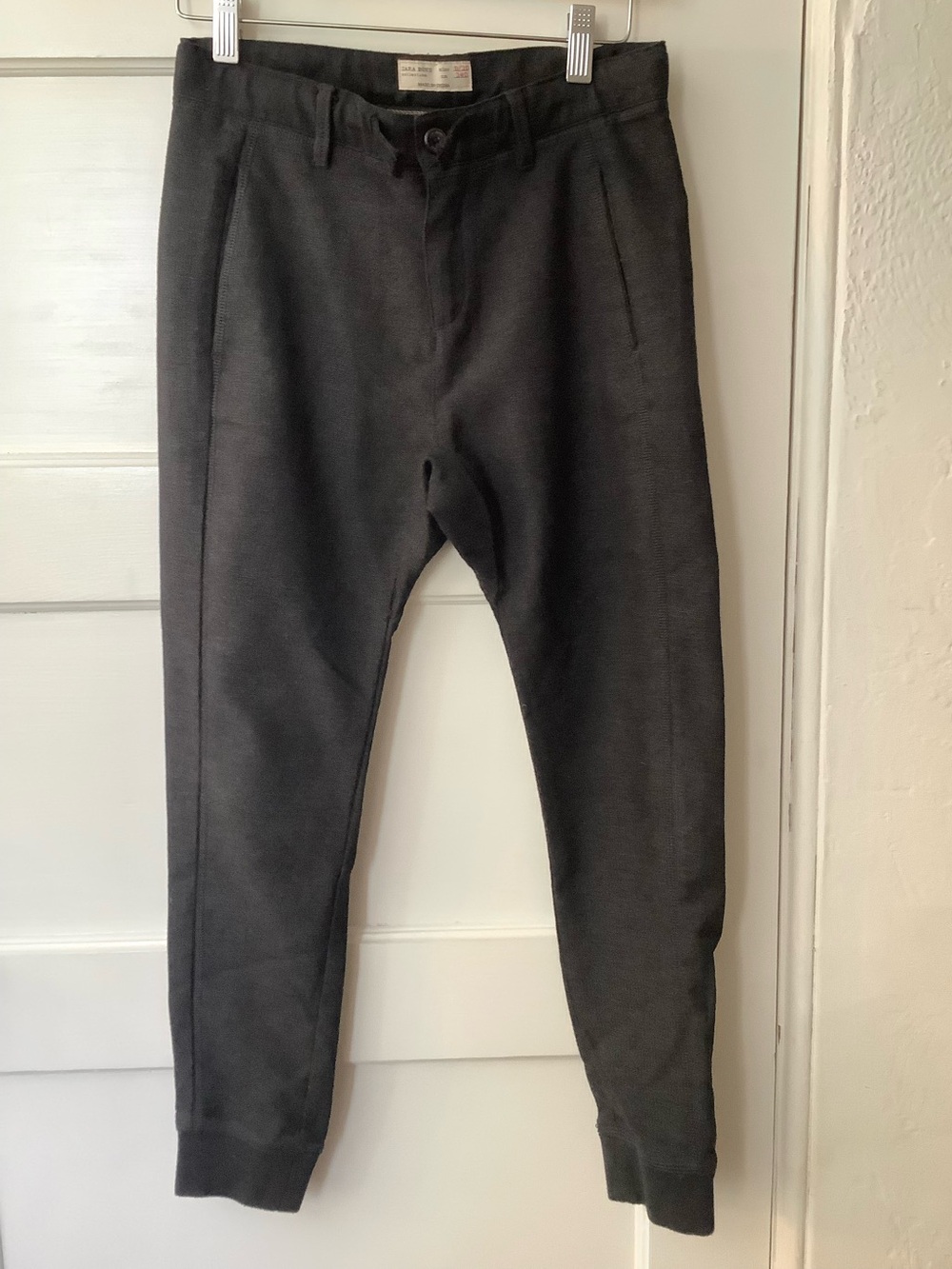 ZARA Boys Dark Gray Joggers Pants Casual Dress Pants, Sz 9/10
